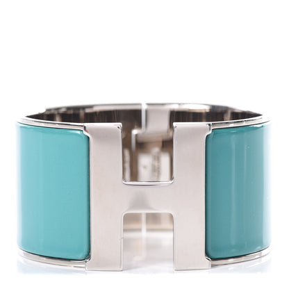 Hermes Enamel Extra Wide Clic Clac H Bracelet GM Bleuete 1 of 4