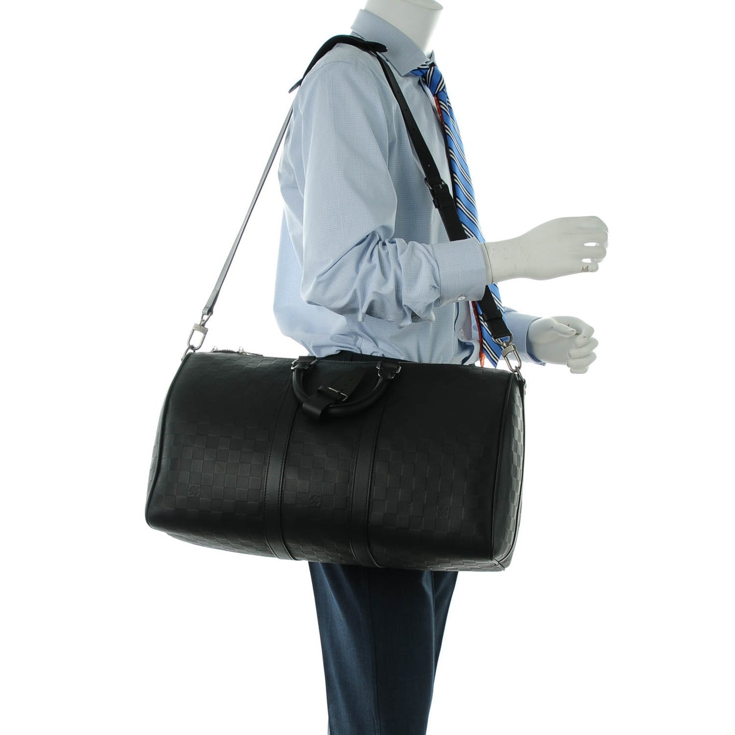 Damier Infini Keepall Bandouliere 45 Onyx