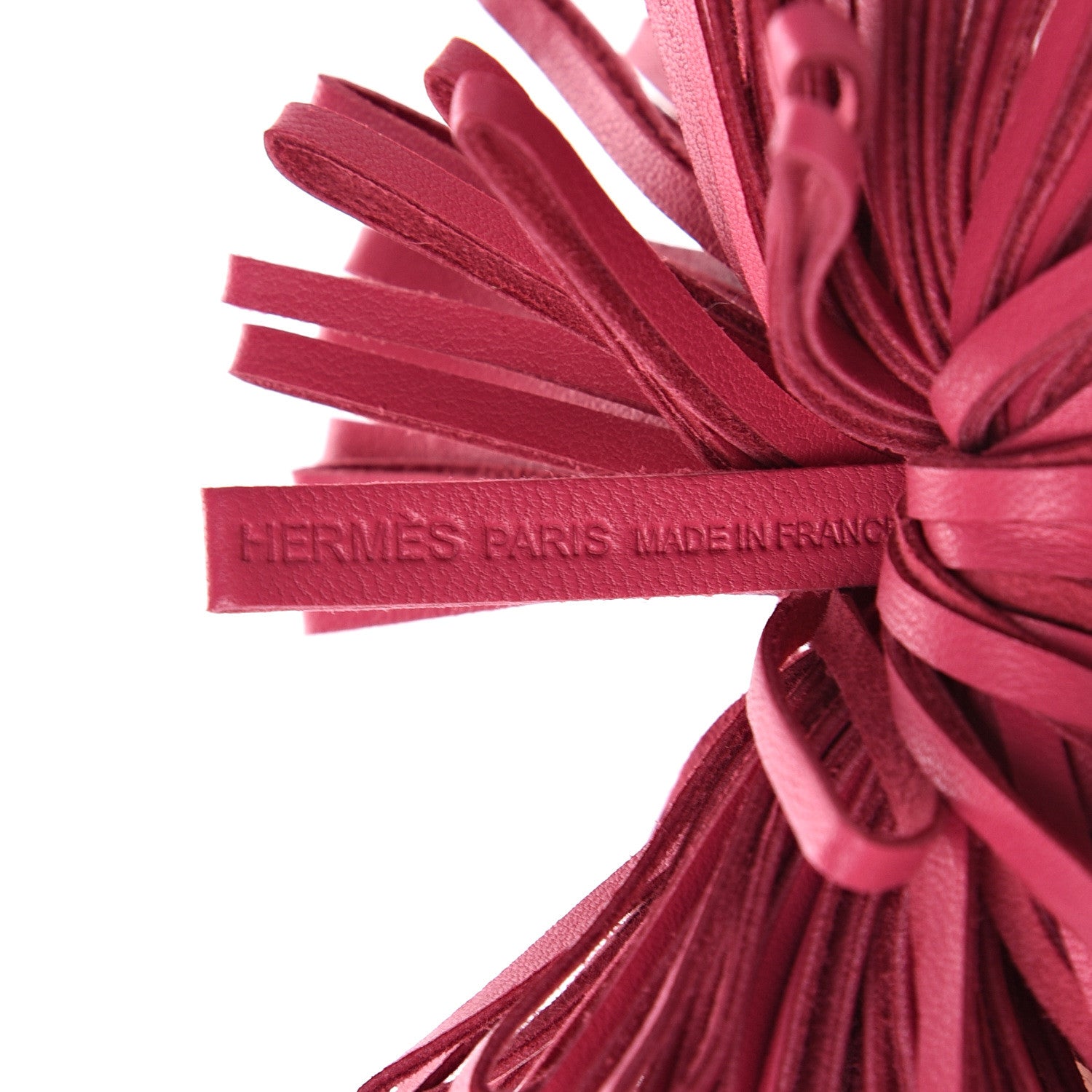 Hermes Lambskin Carmen Tassel Key Holder Rose Shocking 3 of 5
