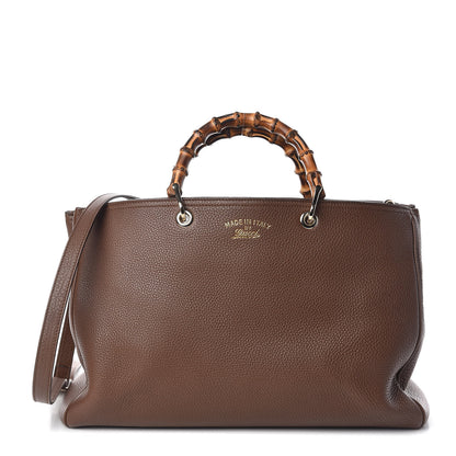 Gucci Cellarius Calfskin Large Bamboo Shopper Tote Acero 1 of 10