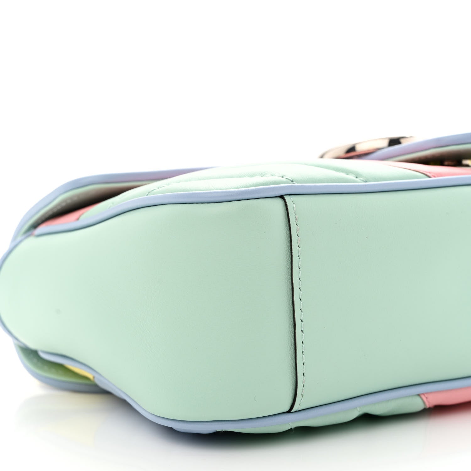 Gucci Calfskin Matelasse Diagonal Small GG Marmont Shoulder Bag Multicolor Pastel 9 of 12