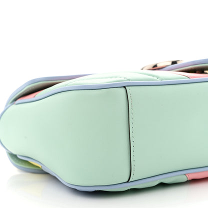 Gucci Calfskin Matelasse Diagonal Small GG Marmont Shoulder Bag Multicolor Pastel 9 of 12