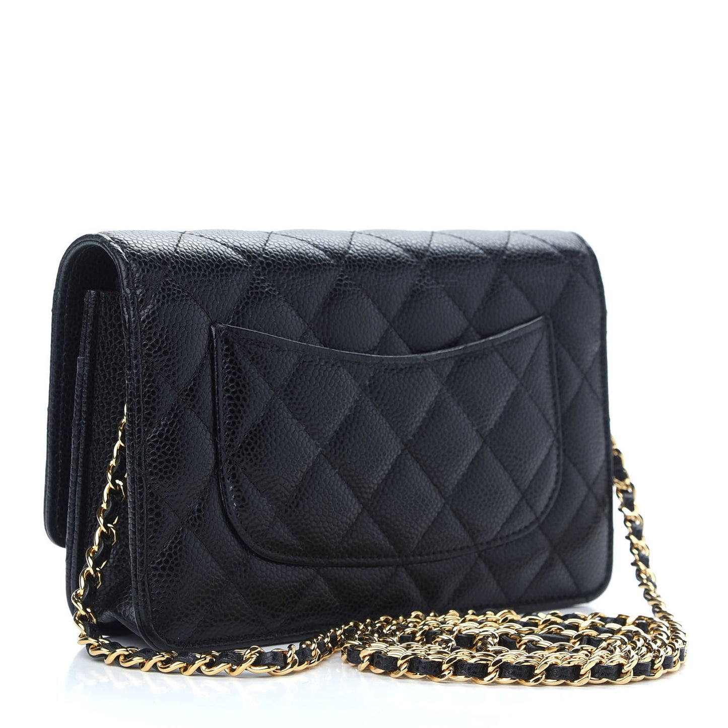 Caviar Quilted Wallet On Chain WOC Black