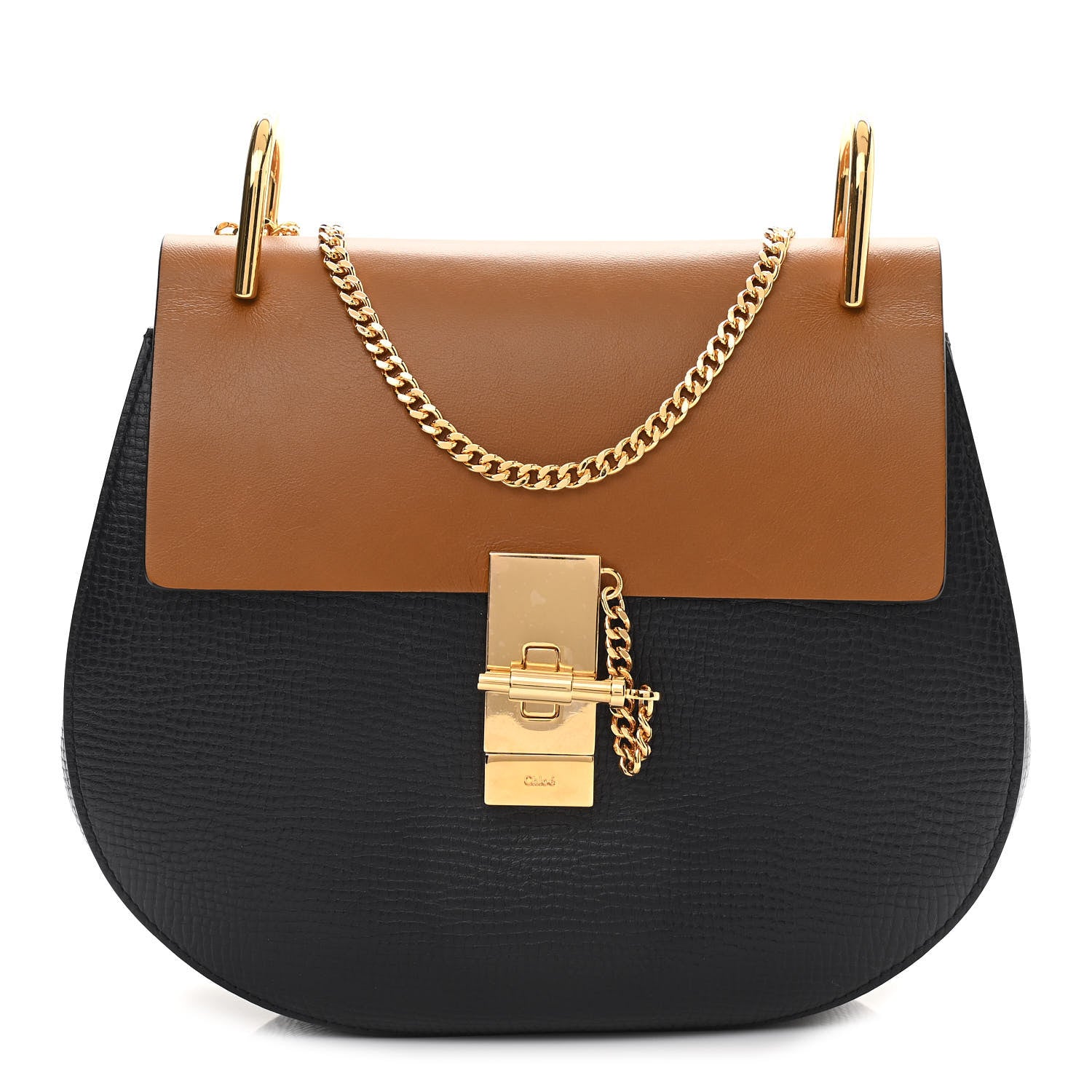 Chloe Grained Lambskin Drew Shoulder Bag Full Blue Mustard 1 of 9