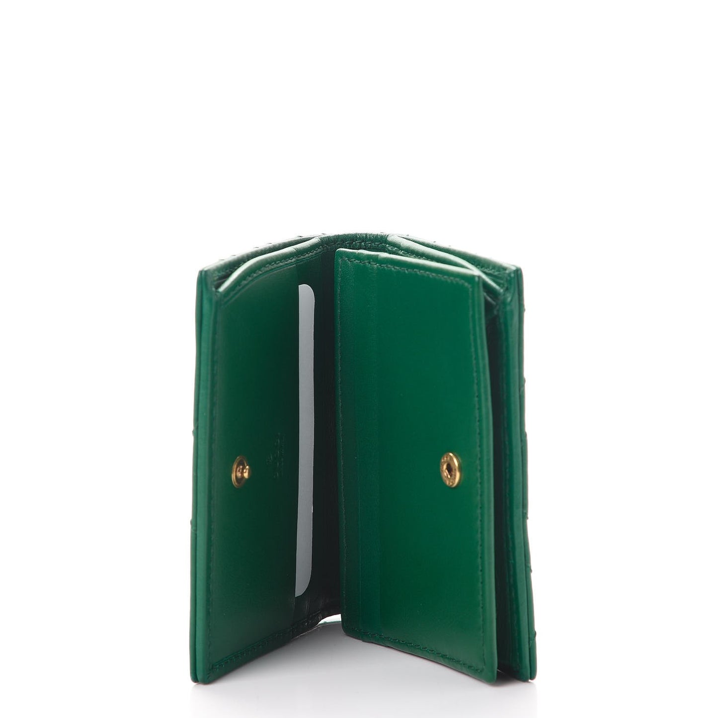 Calfskin Matelasse GG Marmont Card Case Wallet Emerald
