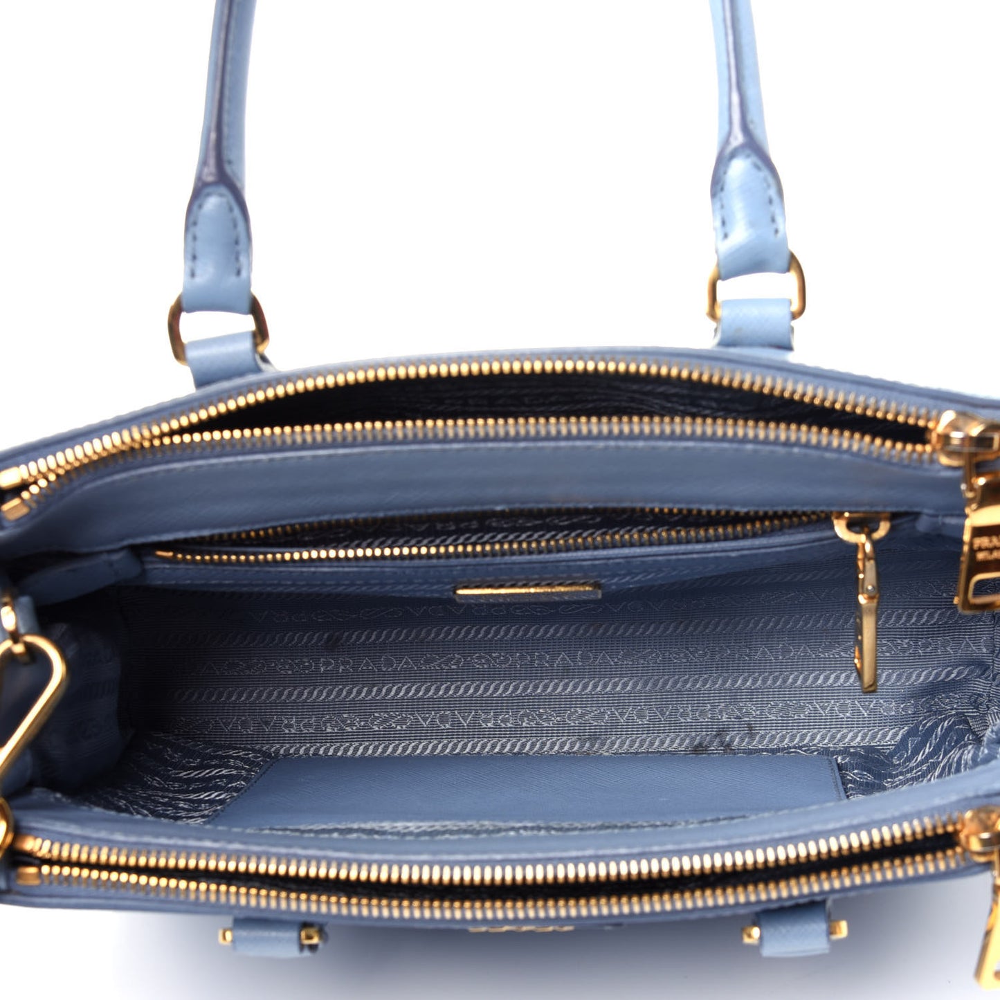Saffiano Galleria Mini Double Zip Tote Aviazione