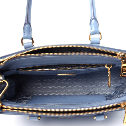 Prada Saffiano Galleria Mini Double Zip Tote Aviazione 6 of 11