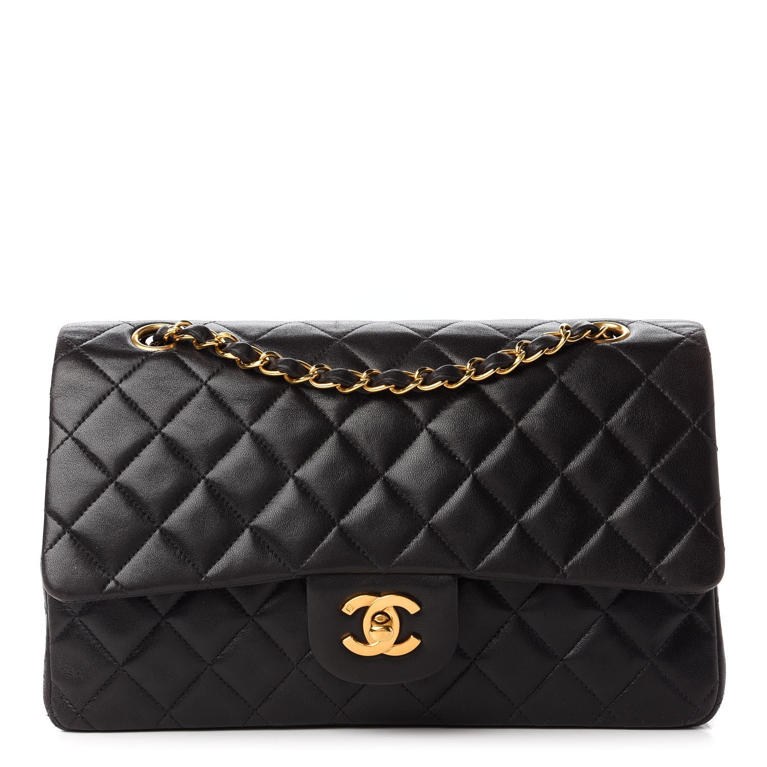 Chanel Lambskin Quilted Medium Double Flap Black 1 of 10