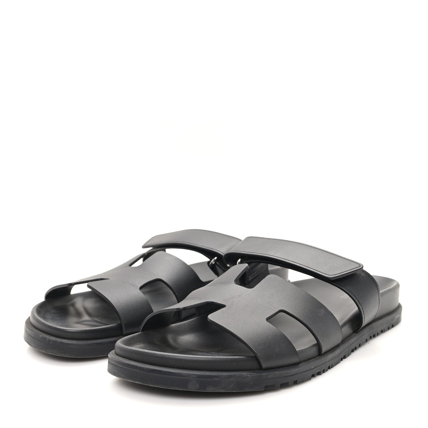 Hermes Calfskin Womens Chypre Sandals 40.5 Black 4 of 10
