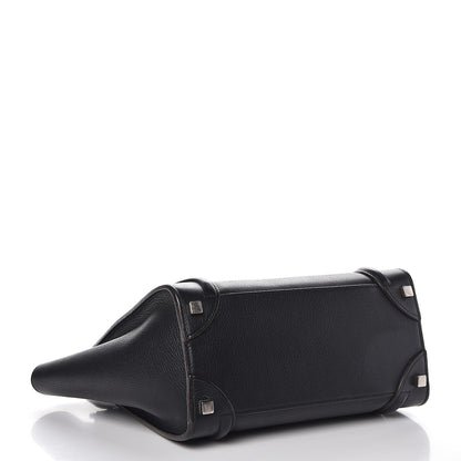Celine Drummed Calfskin Micro Luggage Black 4 of 8