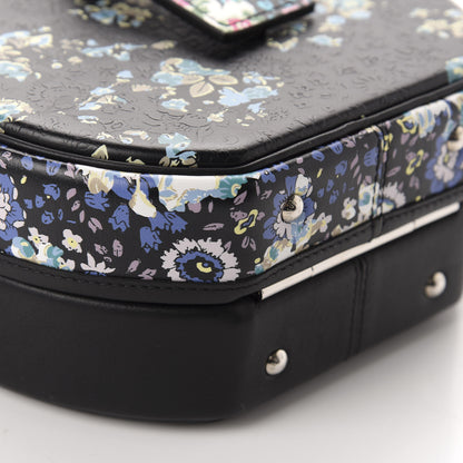 Louis Vuitton Calfskin Floral Print Petite Boite Chapeau Black 6 of 11