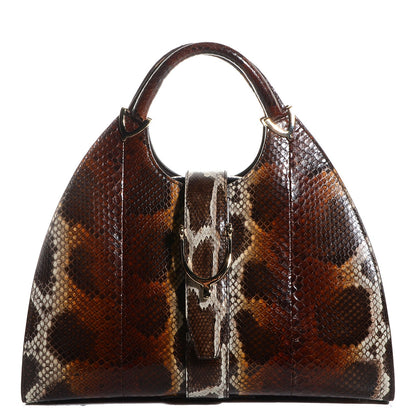 Gucci Python Stirrup Medium Top Handle Bag Brown 1 of 8