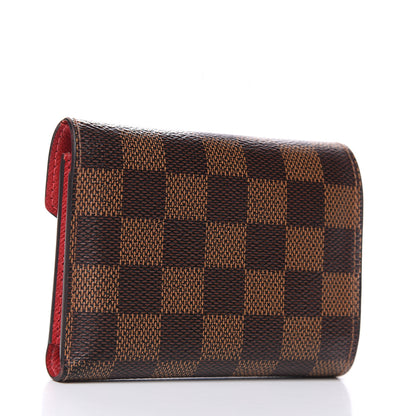 Louis Vuitton Damier Ebene Victorine Wallet Red 3 of 10