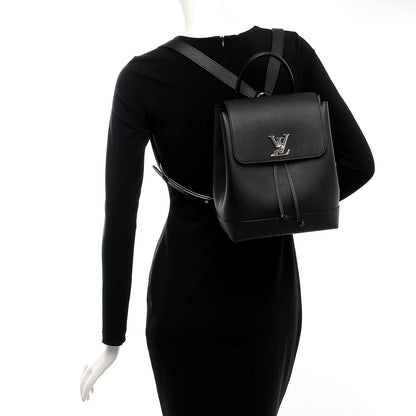 Louis Vuitton Calfskin Lockme Backpack Black 2 of 7