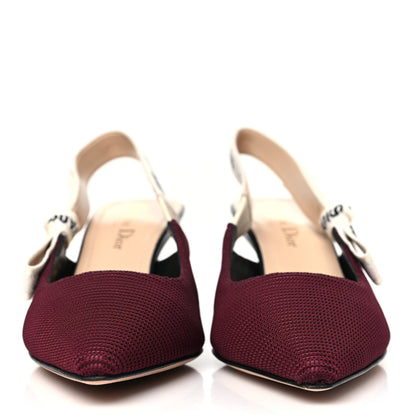 Christian Dior Technical Canvas Ribbon J Adior Slingback 65mm Pumps 36.5 Rouge Black 2 of 9