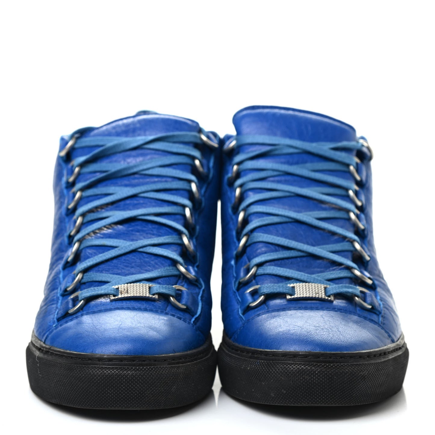 Crinkled Calfskin Womens Arena Sneaker 40 Blue Egyptian