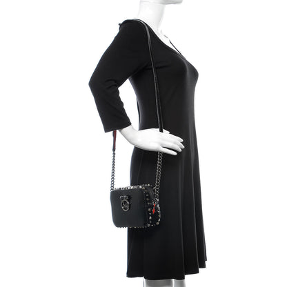 Christian Louboutin Vintage Trashmix Patent Spikes Mini Rubylou Crossbody Black 2 of 11