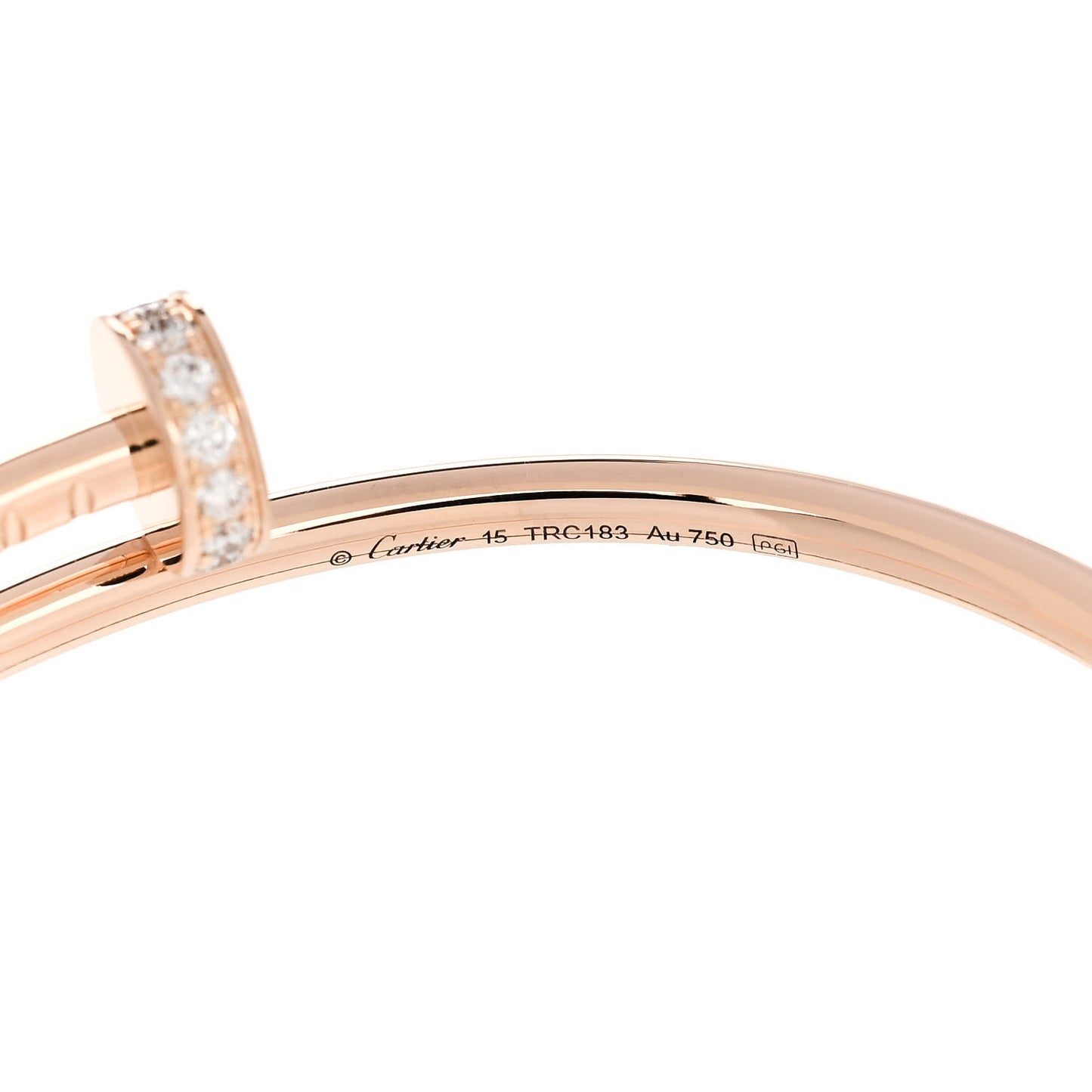 18K Pink Gold Diamond Small Juste Un Clou Bracelet 15