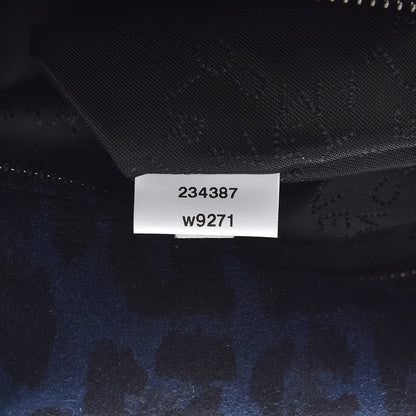 Stella McCartney Shaggy Deer Leopard Print Falabella Fold Over Tote Blue Sapphire 7 of 7