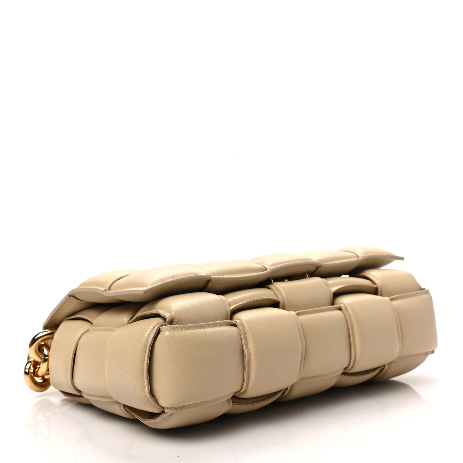 Bottega Veneta Lambskin Maxi Intreccio Padded Chain Cassette Crossbody Bag Porridge 4 of 7