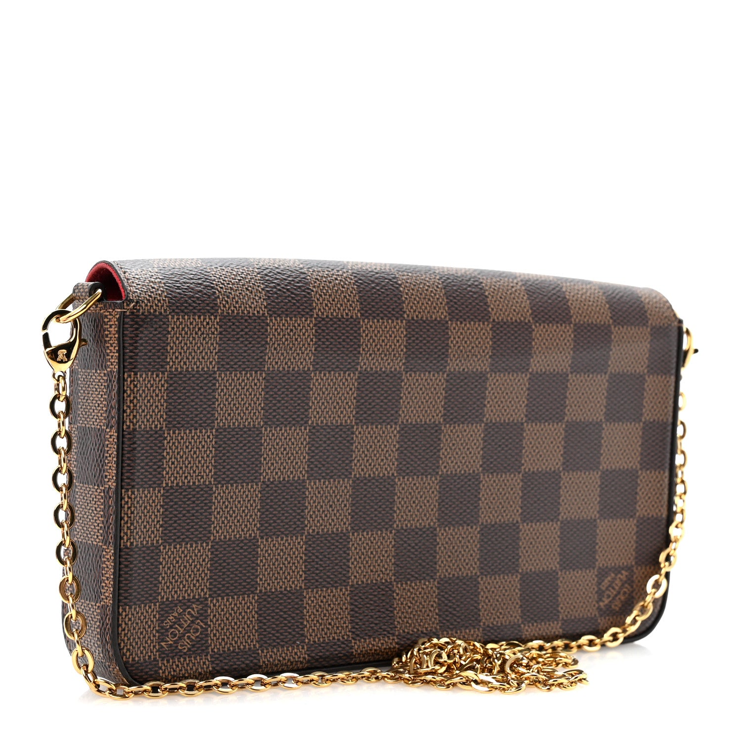 Louis Vuitton Damier Ebene Pochette Felicie Chain Wallet 4 of 14