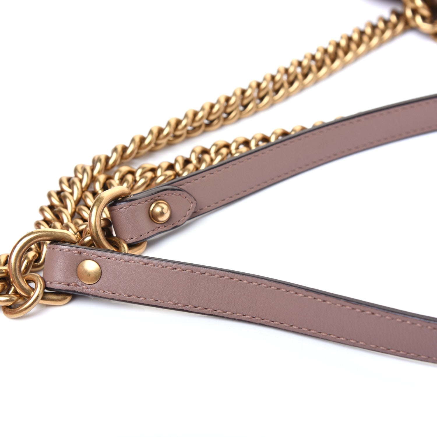 Gucci Calfskin Matelasse Studded Mini Pearly GG Marmont Shoulder Bag Porcelain Rose 14 of 14