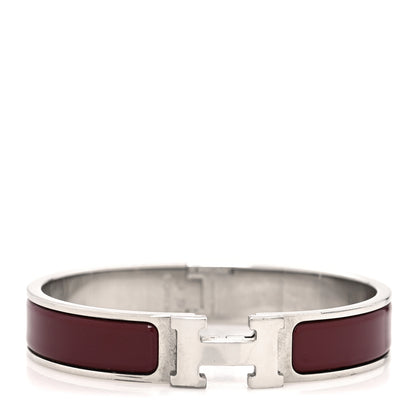 Hermes Enamel Narrow Clic Clac H Bracelet PM Bourgogne 1 of 5