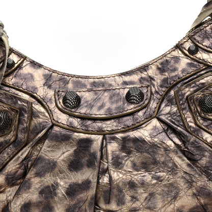 Balenciaga Metallic Agneau Arena Leopard Le Cagole Shoulder Bag XS Brown 9 of 12