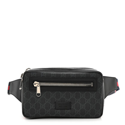 Gucci Soft GG Supreme Monogram Web Belt Bag Black Grey 1 of 9