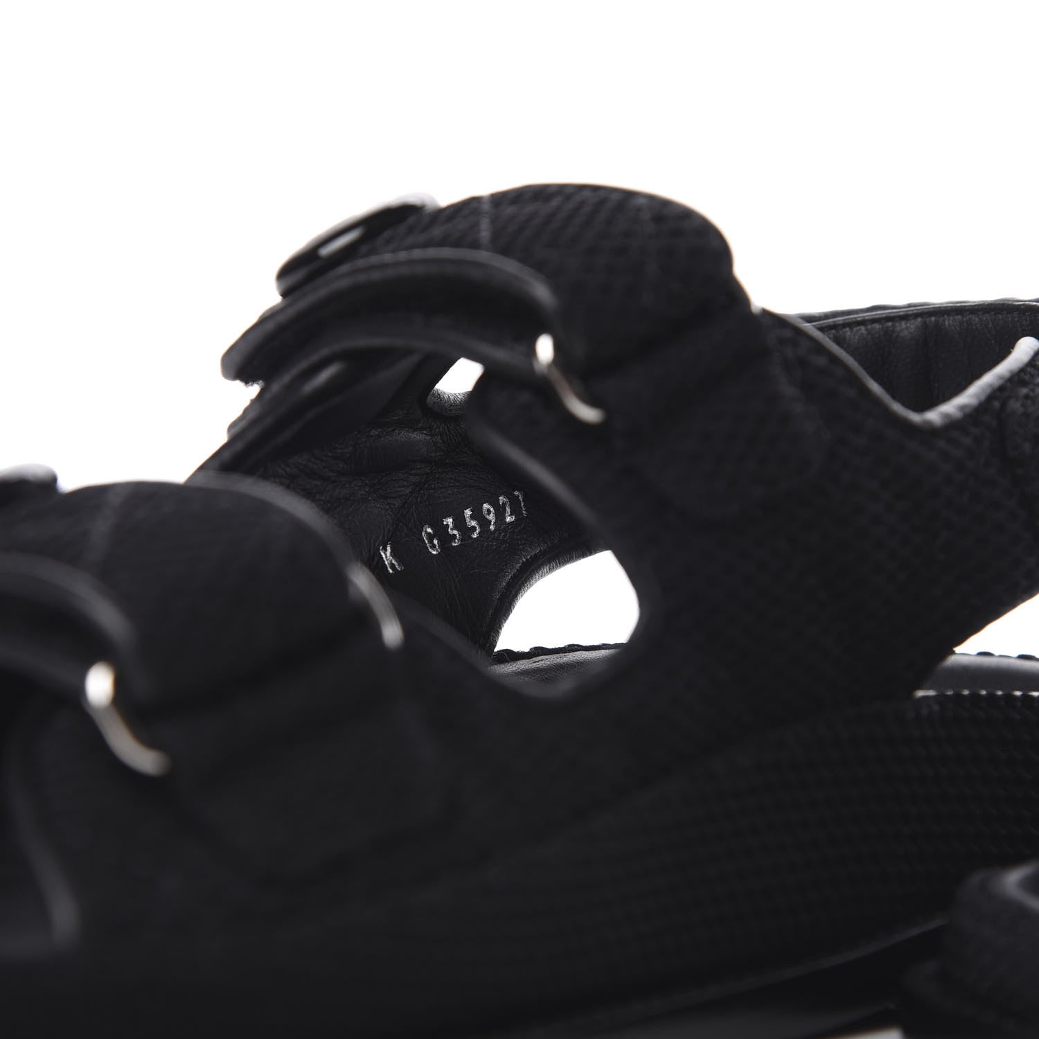 Chanel Fabric Velcro Dad Sandals 36 Black 11 of 12
