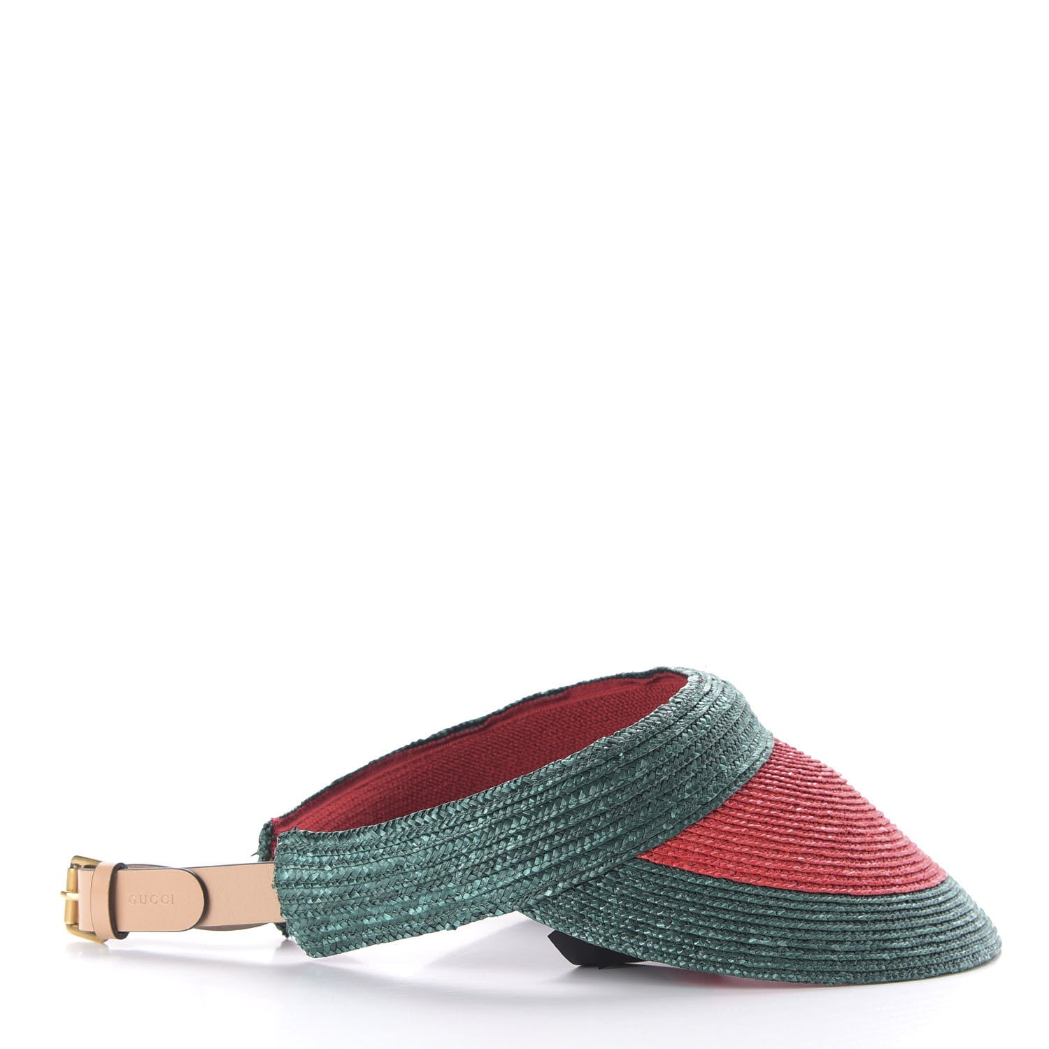 Gucci Raffia Web Visor L Green Red 5 of 8