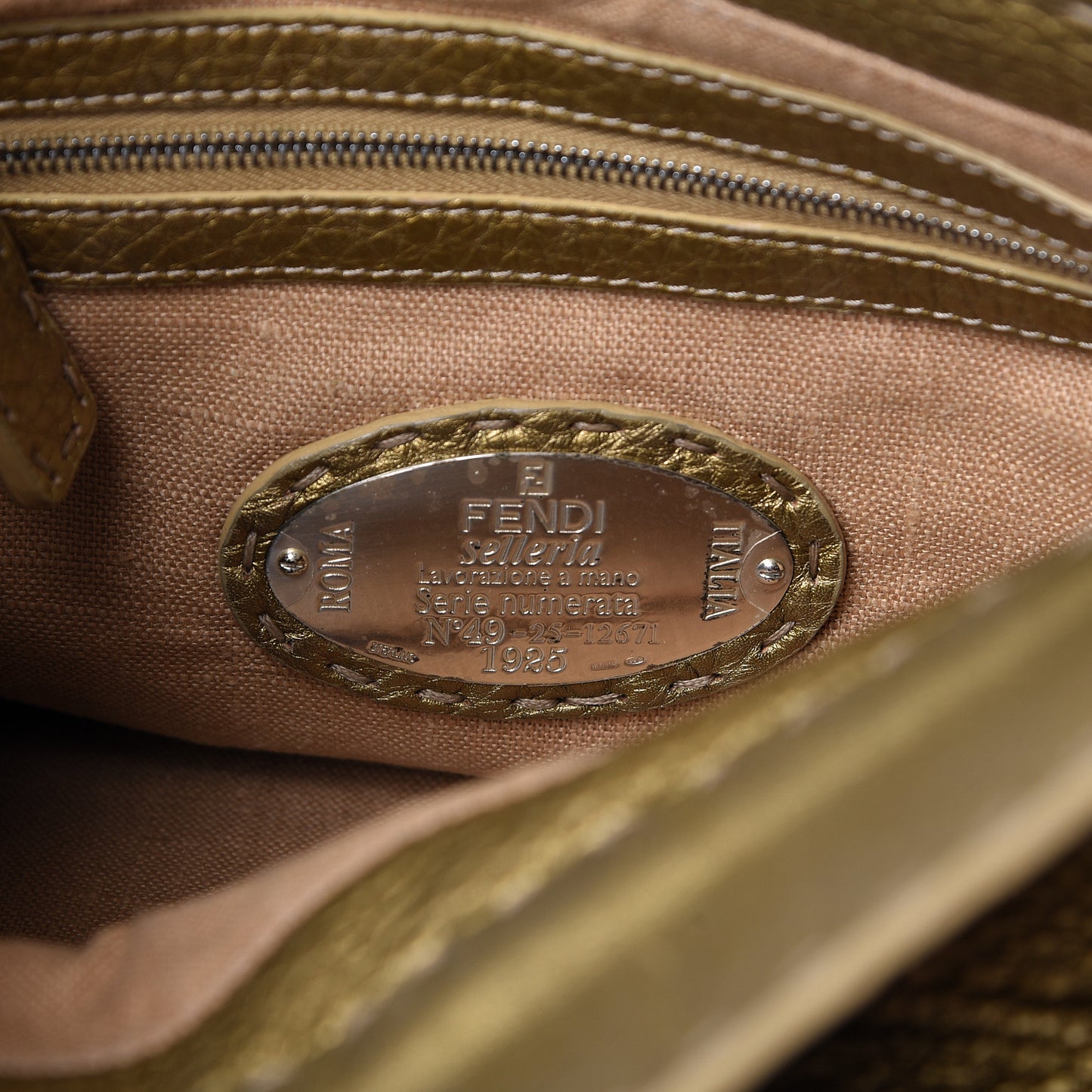 Calfskin Romano Selleria Small Villa Borghese Tote Gold