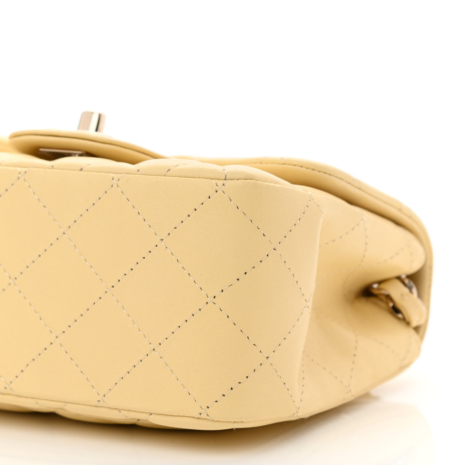 Chanel Lambskin Quilted Mini Square Flap Light Yellow 10 of 10