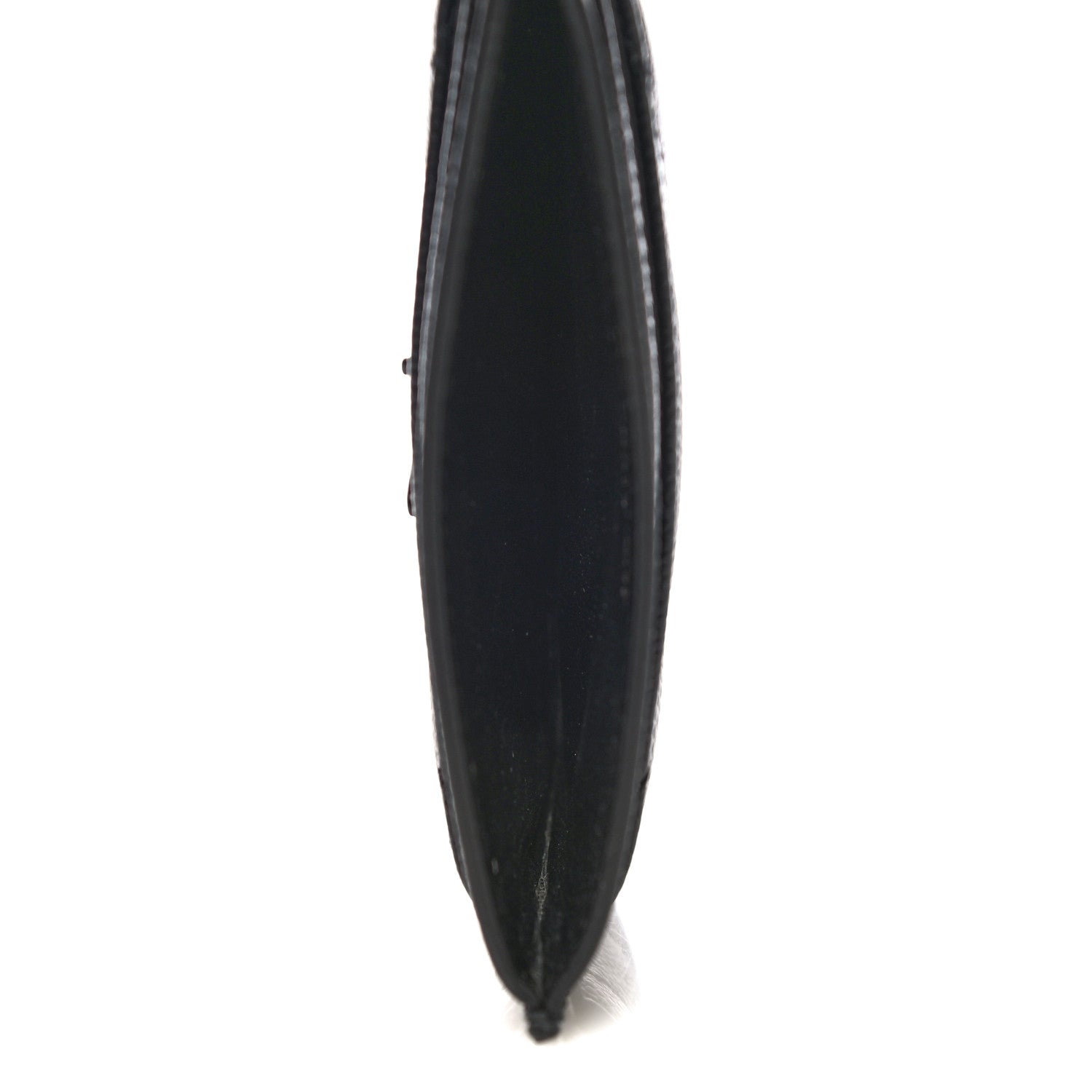 Saint Laurent Grain De Poudre Matelasse Chevron Monogram Credit Card Case Black 5 of 11