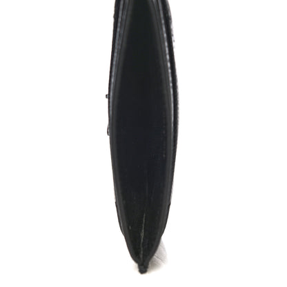 Saint Laurent Grain De Poudre Matelasse Chevron Monogram Credit Card Case Black 5 of 11
