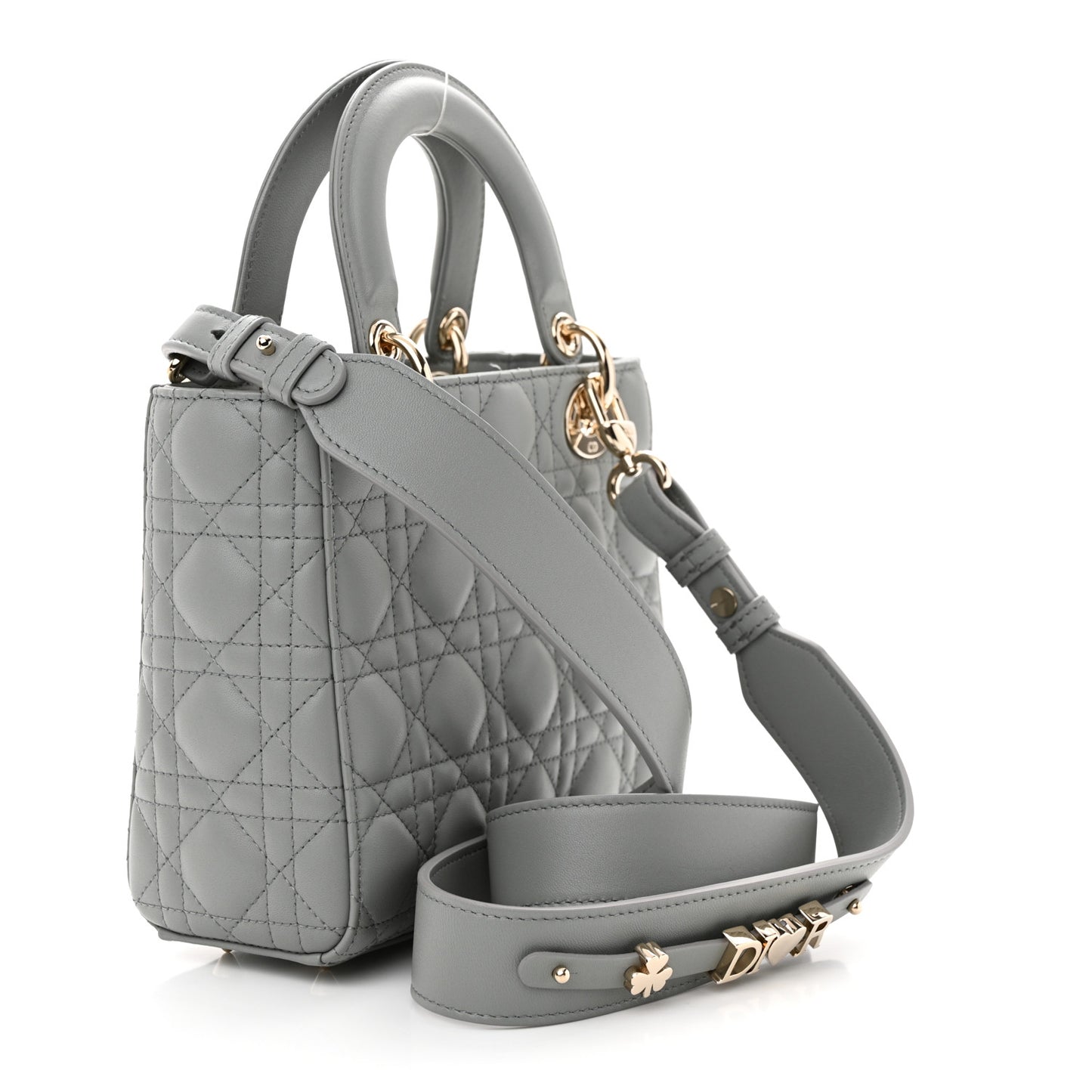 Lambskin Cannage Small My ABCDior Lady Dior Grey