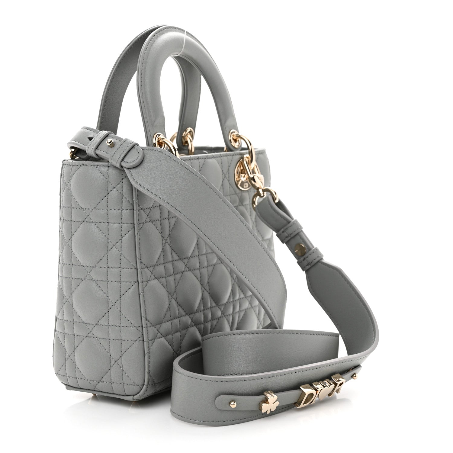 Christian Dior Lambskin Cannage Small My ABCDior Lady Dior Grey 3 of 11