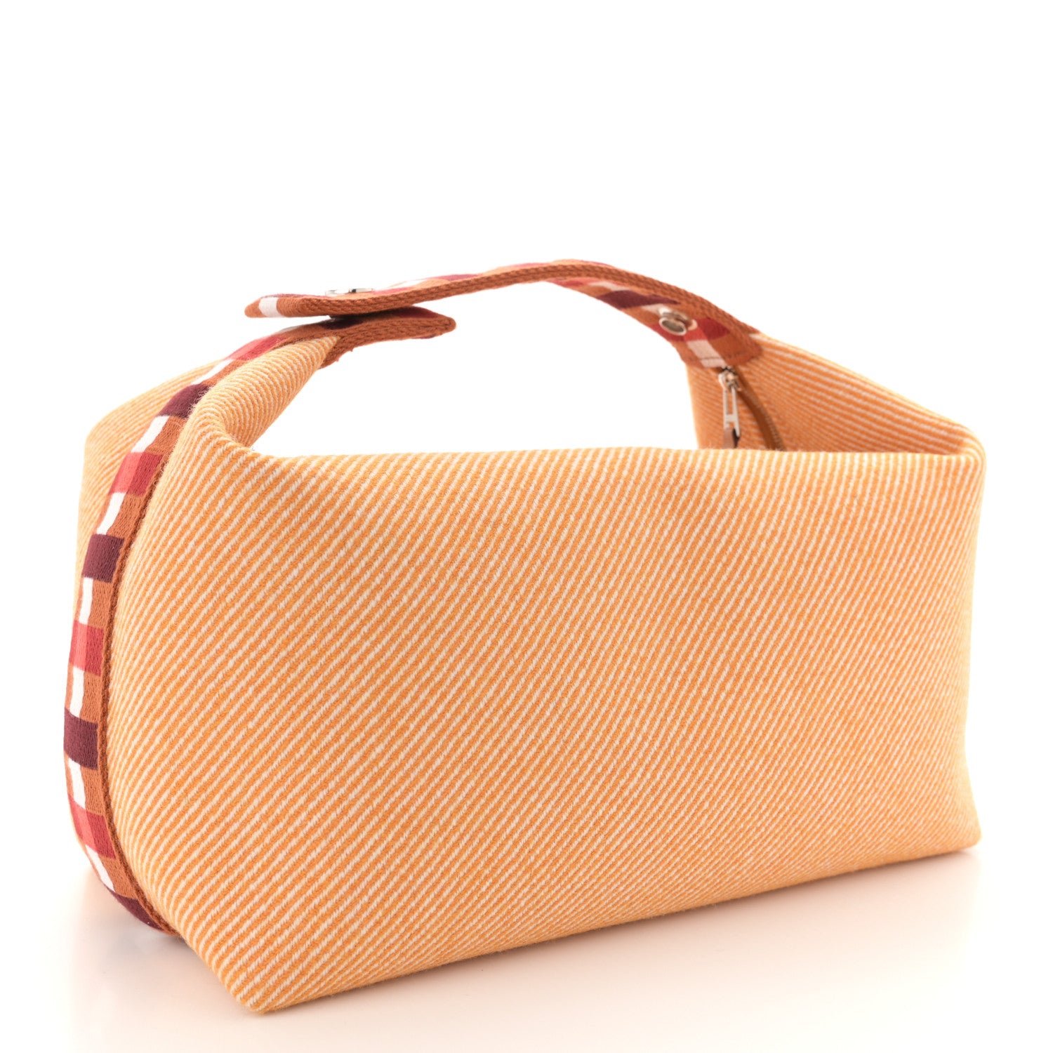 Hermes Merino Wool Large Au Carre Bride-A-Brac Pouch Fauve 3 of 6