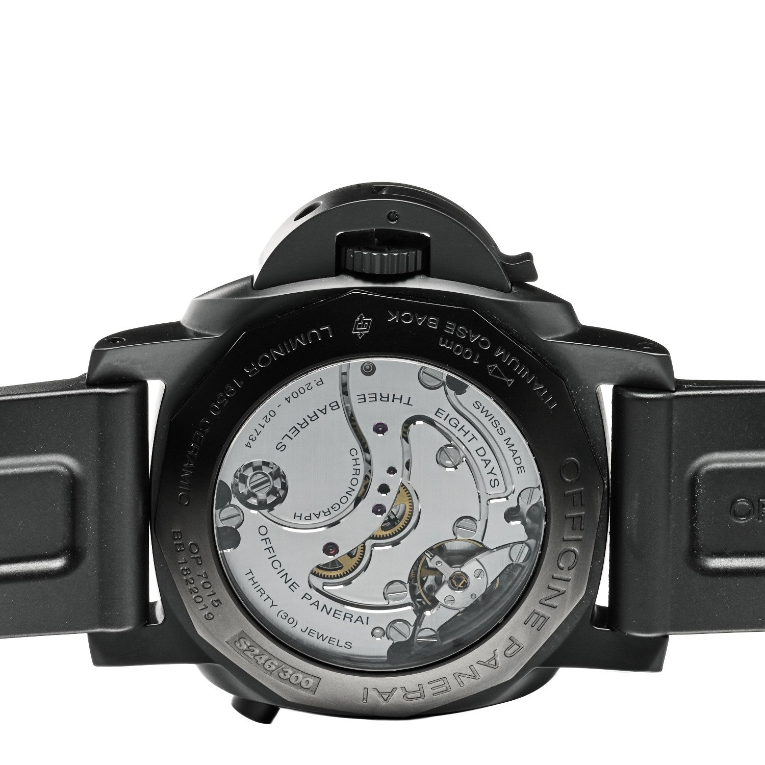 Panerai Black Ceramic Rubber 44mm Chrono Monopulsante 8 Days GMT Manual Winding Watch Black PAM00317 4 of 5