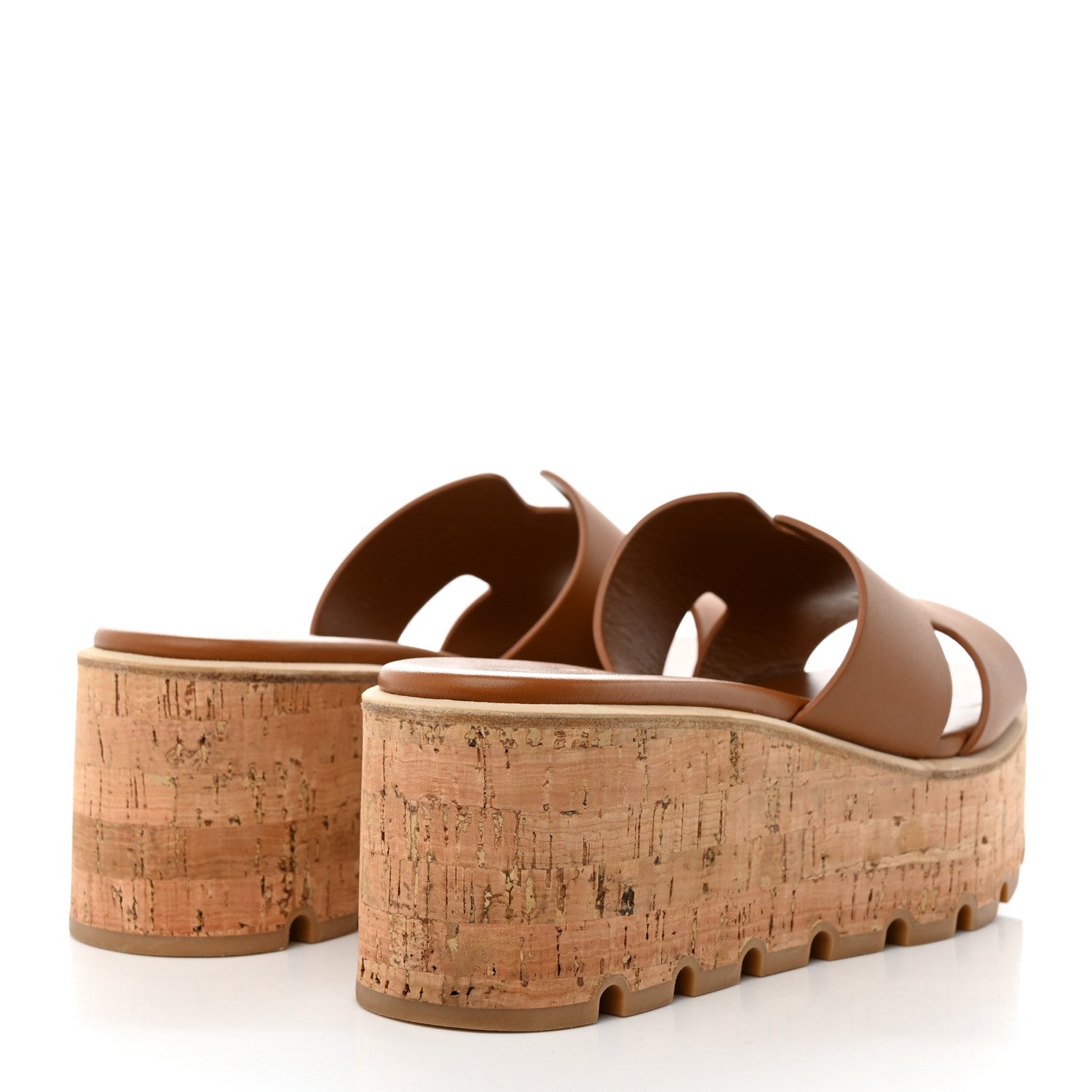 Hermes Calfskin Cork Eze 30 Sandals 38 Marron Glaise 4 of 9