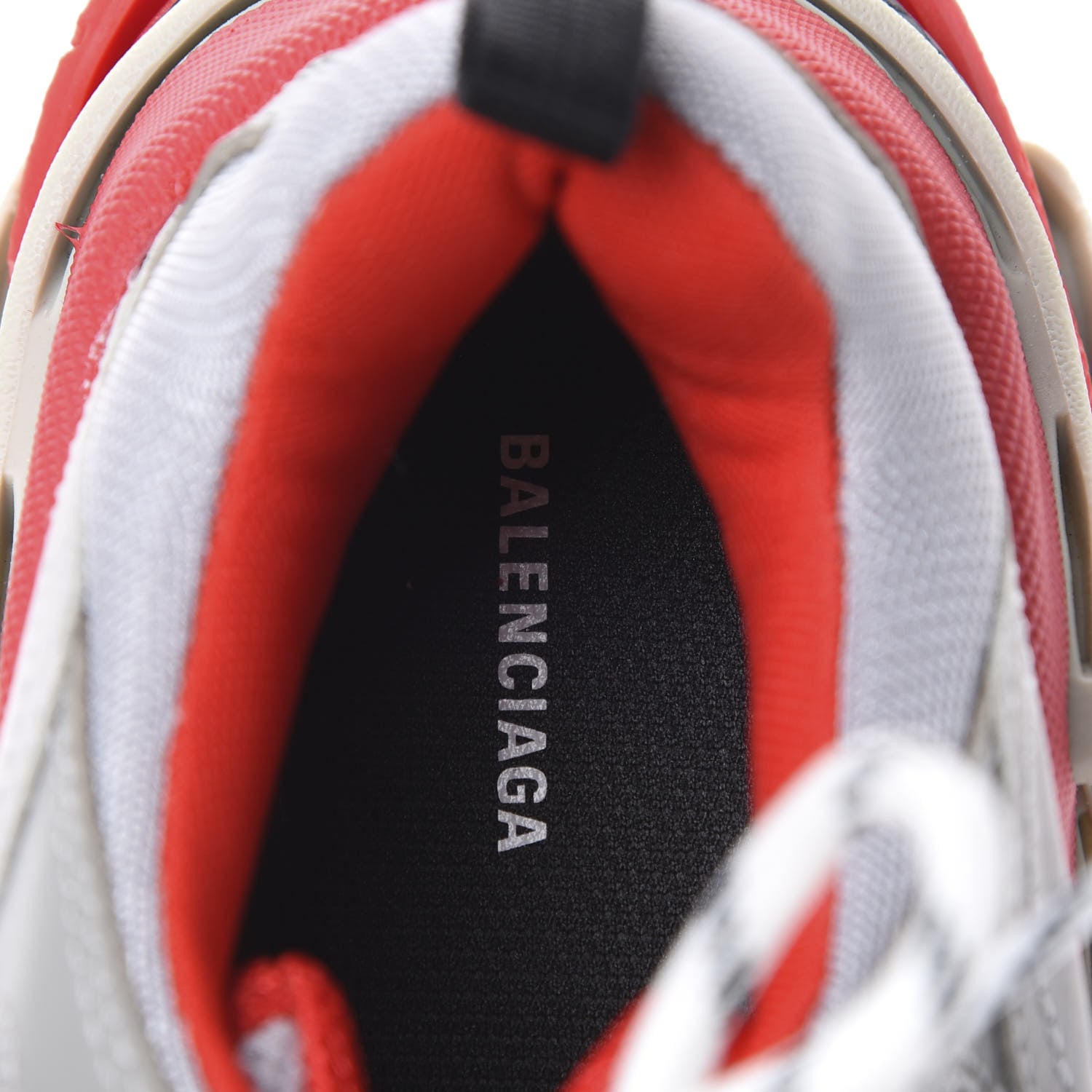 Balenciaga Fabric Mesh Womens Triple S Sneakers 37 Red Grey White 7 of 9