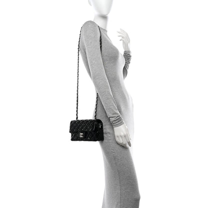 Chanel Patent Calfskin Quilted Mini Rectangular Flap Black 2 of 11