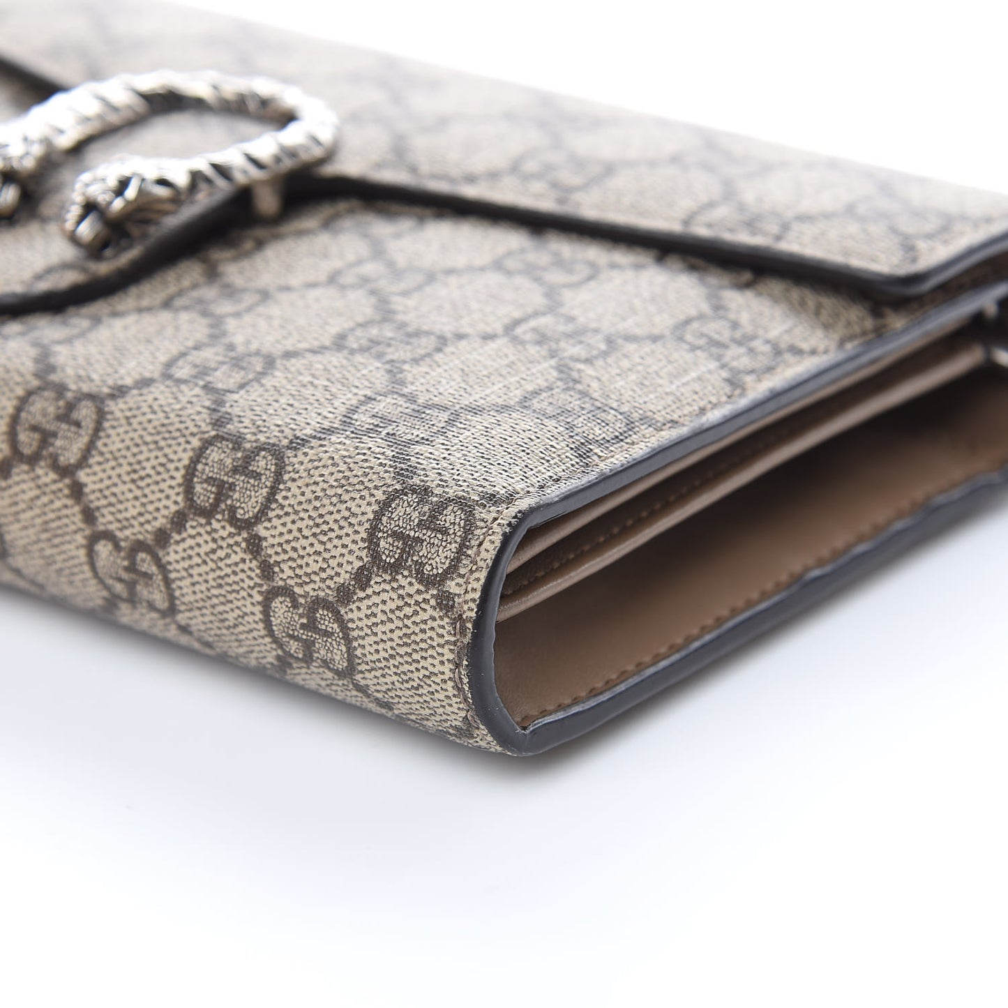 GG Supreme Monogram Mini Dionysus Chain Wallet Beige Taupe