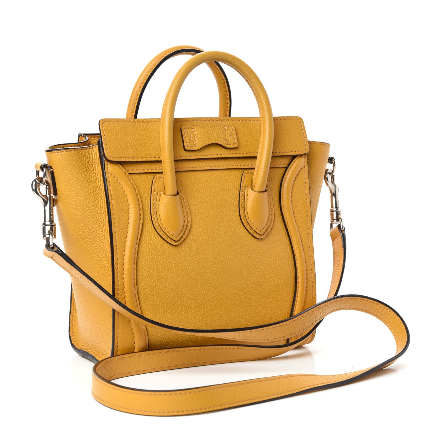 Drummed Calfskin Nano Luggage Ocre