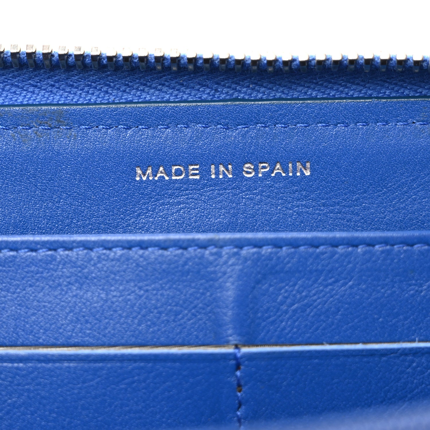 Chanel Patent Calfskin Quilted Large Gusset Zip Around Wallet Blue 7 of 10