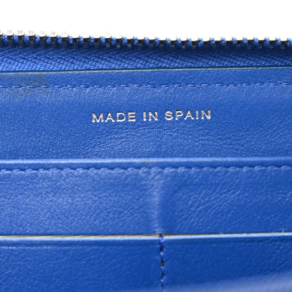 Chanel Patent Calfskin Quilted Large Gusset Zip Around Wallet Blue Blue 7 of 10