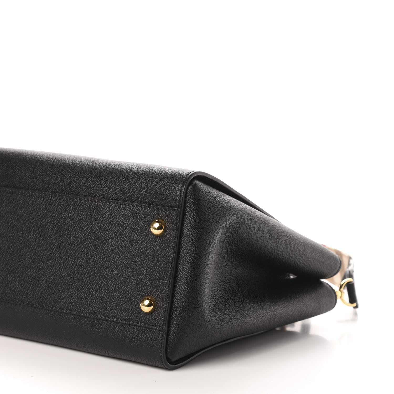 Burberry Soft Grain Calfskin Medium Buckle Tote Black 9 of 10