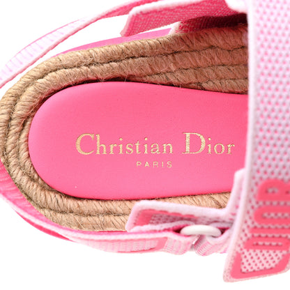 Christian Dior Technical Knit Jute Dioract 10mm Sandals 40.5 White Fuchsia 7 of 9