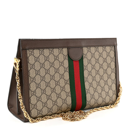Gucci GG Supreme Monogram Web Medium Ophidia Chain Shoulder Bag Brown 3 of 12