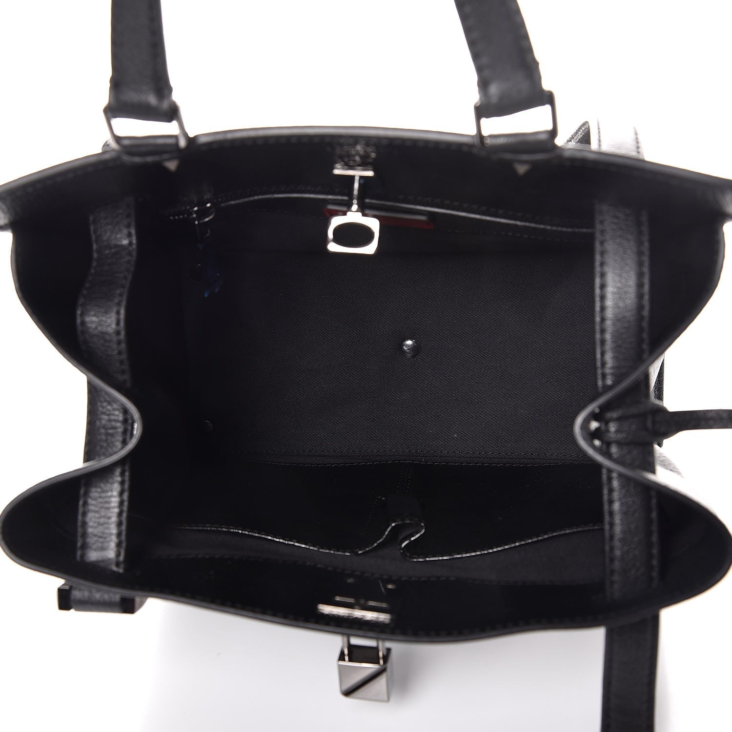 Valentino Garavani Patent Pebbled Calfskin Medium JoyLock Satchel Black 5 of 6